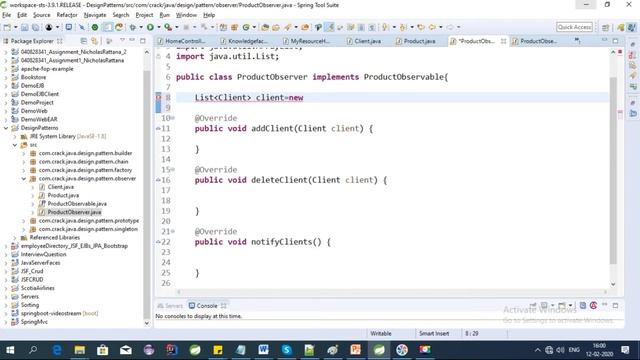 Live Coding - Observer design pattern real world example смотреть онлайн