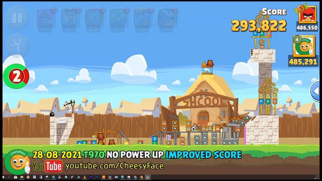 CheesyFace Highest Score Level 2 No Power UP Week 970 Angry Birds Friends Tournament Walkthrough 28 смотреть онлайн