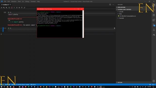 How to install plotly in anaconda, jupyter notebook, and visual studio code смотреть онлайн