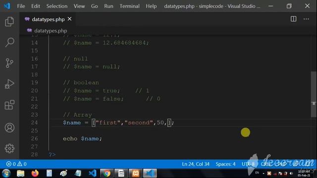 PHP Data Types | data types in php | simple code | simplecode смотреть онлайн