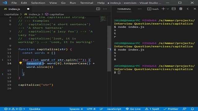 كورس Algorithms and Data Structures - كيفية حل Capitalize String Question смотреть онлайн