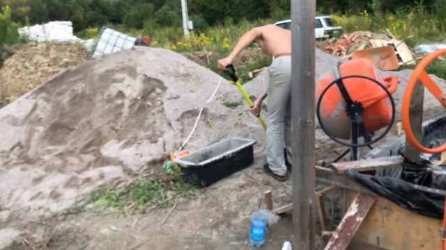 Фундамент для гаража бетономешалками смотреть онлайн