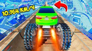 СПУСК БЕЗ ТОРМОЗОВ НА ГИГАНТСКОЙ ТОЙОТЕ КАМРИ НА ПИЛАХ ПО ТРАМПЛИНУ В ГТА 5 МОДЫ! GTA 5 ВИДЕО MODS