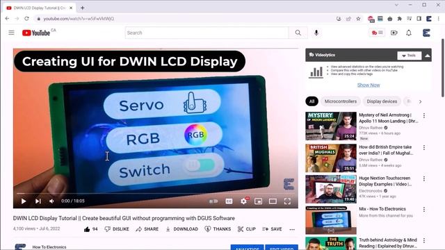 Using DWIN 7-inch TFT LCD Display with Arduino to Control Relay, Servo & RGB LED смотреть онлайн