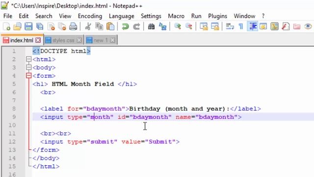 Web designing ! Lec 81 Html month feild ! Form input type month смотреть онлайн