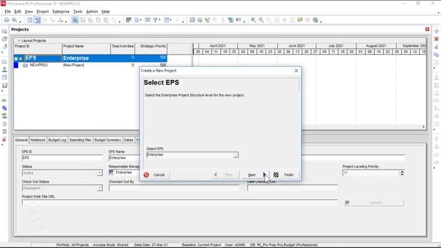 Creating new project in Oracle Primavera P6 смотреть онлайн