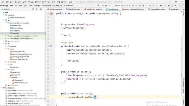 how to develop simple quiz app in android studio Part 3 | Timer in android studio смотреть онлайн
