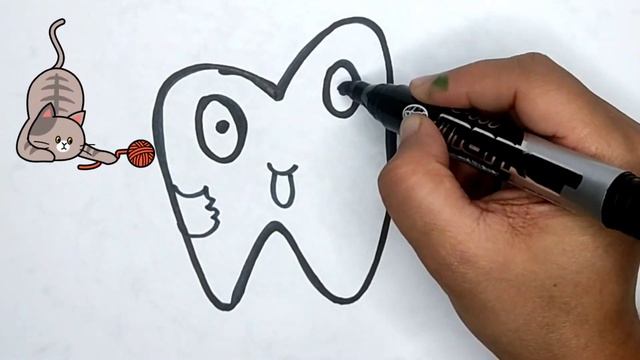 Bolalar uchun Tishrasm chizish/Drawing Brush and teeth for children/Рисование Зубы для детей смотреть онлайн