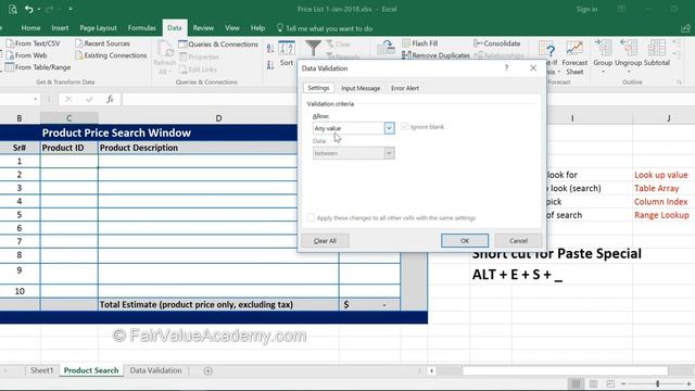 Excel 8 1 How to add Drop Down list using Data Validation Function смотреть онлайн