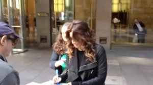 Actress Gina Gershon walking in New York with publicist