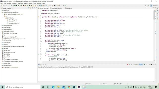 Develop a simple game in java-BRICK BREAKER смотреть онлайн