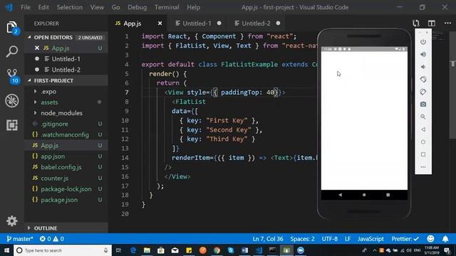 React Native Flatlist смотреть онлайн
