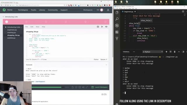 Teaching you Python from Team Treehouse - Starting from Scratch! смотреть онлайн
