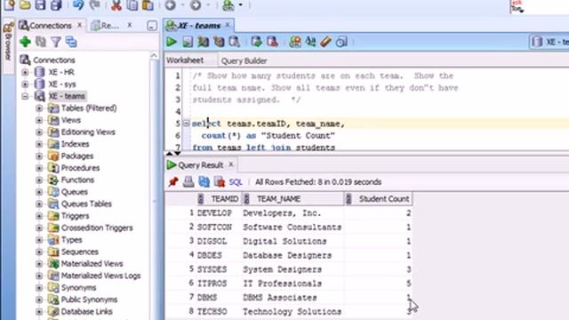 1 of 6 SQL Advanced with Oracle, one sided outer смотреть онлайн