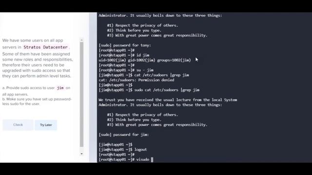 Linux Configure sudo смотреть онлайн