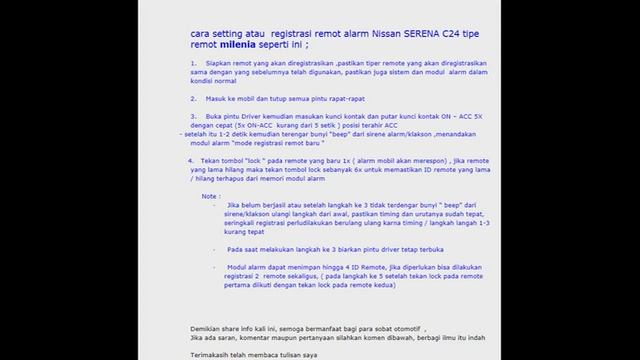Cara ganti remote & Setting Singkronisasi Remote Nissan Serena C24 смотреть онлайн