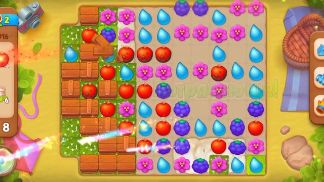Уровень 2916, игра Gardenscapes смотреть онлайн