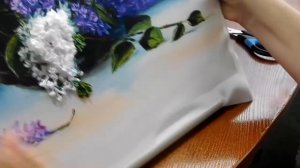 Вышивка лентами. Сирень. Embroidery ribbons