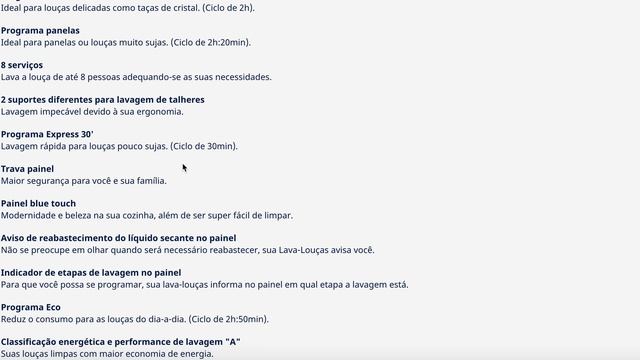 Lava louças Branca 8 Serviços LV08B смотреть онлайн