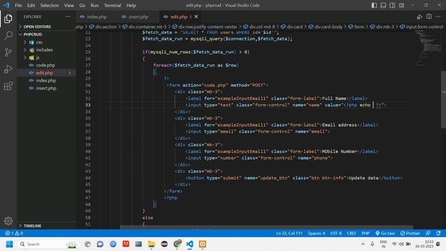 PHP CRUD PART - 3 | How to Edit and Update data in the database in PHP MySQL | PHP 2023 смотреть онлайн
