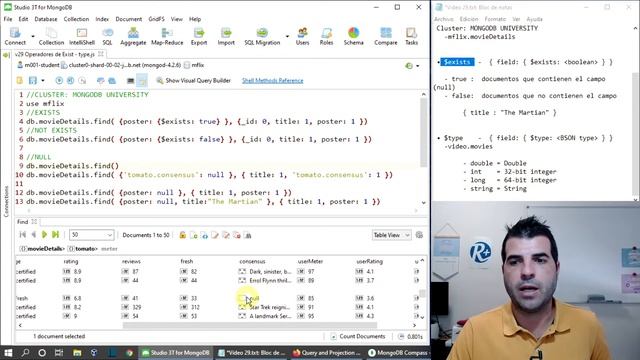 ?MongoDB?29? Operadores de Elementos ?exists ?type смотреть онлайн