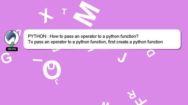 PYTHON : How to pass an operator to a python function? смотреть онлайн