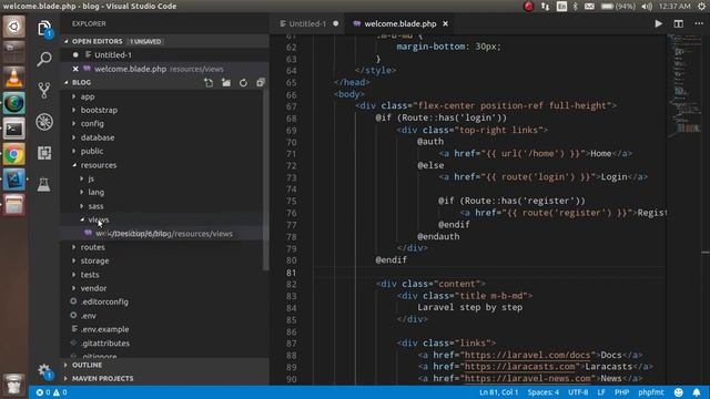 Laravel tutorial #2- create first page смотреть онлайн