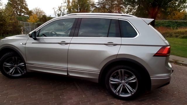 Volkswagen NEW Tiguan R-line TDi 2018 Tungsten Silver 19 inch Sebring walk around & detail inside смотреть онлайн