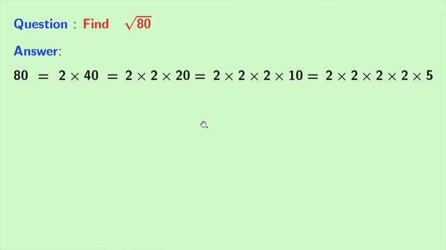 Square root of 80 || root 80 || sqrt(80) смотреть онлайн