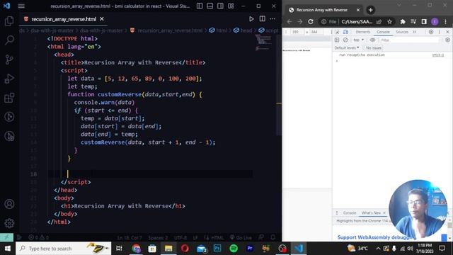 Data Structure Algorithm with JavaScript in Urdu/Hindi | #23 Reverse Array With Recursion In DSA смотреть онлайн