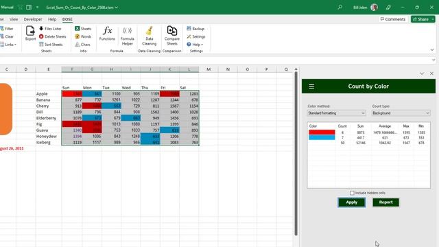 Excel - Can Excel Count Colored Cells- Excel Sum Or Count By Color - Episode 2508