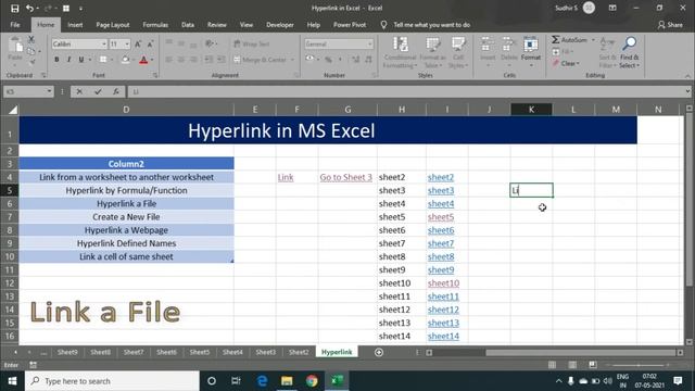 Hyperlink Data in Excel, Link Sheets, Cell(s), and Webpages смотреть онлайн