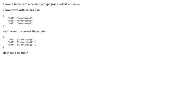 Converting jsonb values to array смотреть онлайн