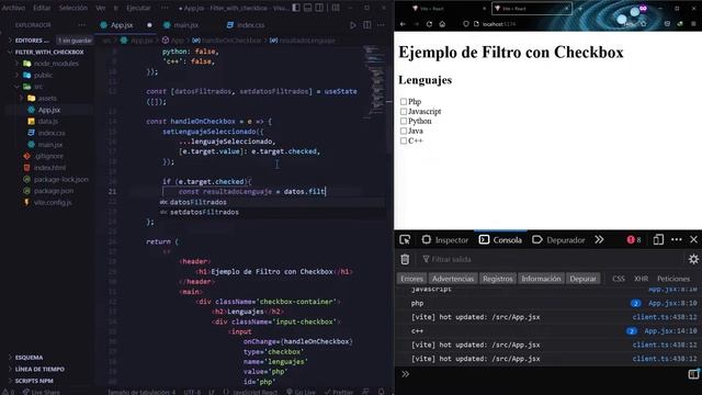 Cómo filtrar múltiples checkboxs utilizando REACT | Práctica смотреть онлайн