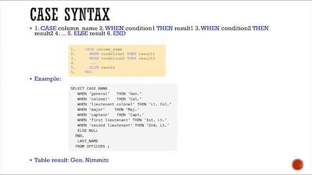 SQL CASE Statement Query смотреть онлайн