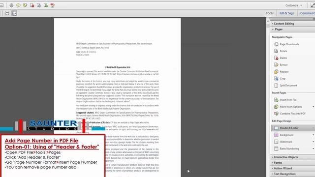 Add page Number in PDF with Adobe Acrobat XI Pro смотреть онлайн