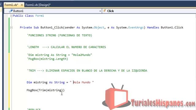 Curso 44 VB.NET - Funciones String (trim ,length,replace) смотреть онлайн