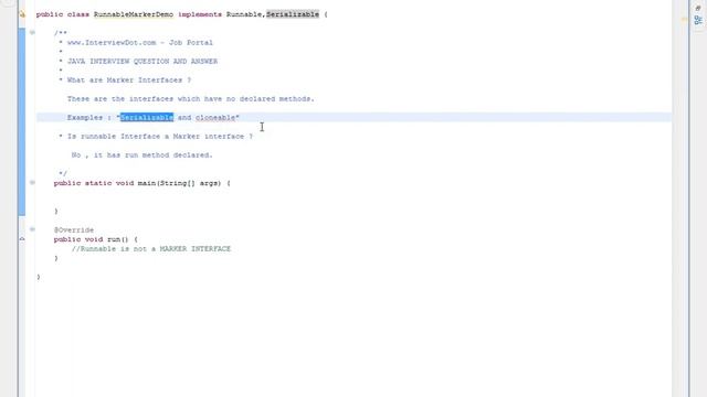 Java Marker Interface Runnable Interface смотреть онлайн