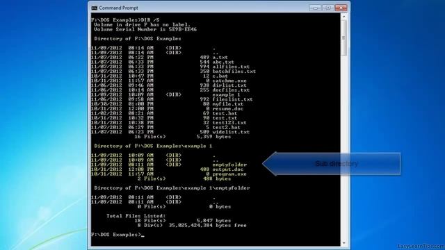 MS-DOS DIR /S Command - How to list files in current directory and all subdirectories смотреть онлайн