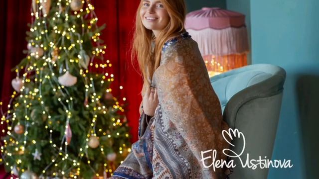 Красивый двухсторонний палантин ручной работы из натуральной шерсти и шелка смотреть онлайн