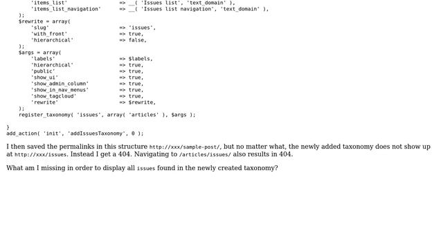 Wordpress: Taxonomy doesn't follow slug permalink structure смотреть онлайн