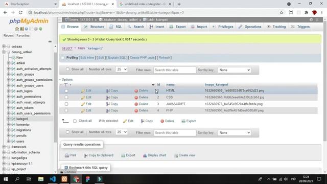 Error Undifined Index Codeigniter 4