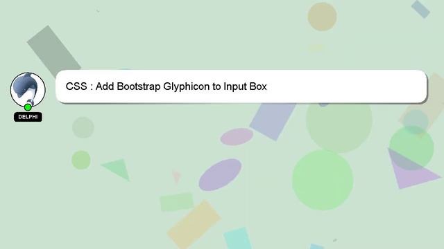 CSS : Add Bootstrap Glyphicon to Input Box смотреть онлайн