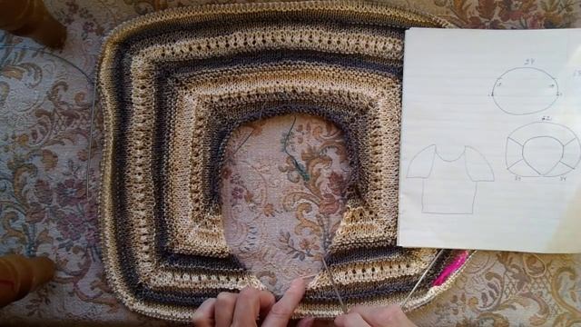 Летняя кофточка - футболка из Ализе Дива Батик,реглан сверху, часть1,начало смотреть онлайн