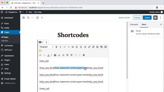 Shortcodes - Megaphone WordPress theme смотреть онлайн