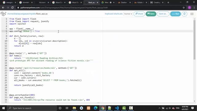 IMPLEMENTASI REST API PYTHON & FLASK di PYTHONANYWHERE смотреть онлайн