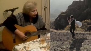 Русский романс под гитару. Поют грузины за столом.