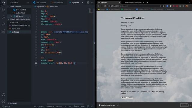 Terms And Conditions Box | HTML and CSS смотреть онлайн