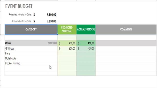 Event Budget Template Excel смотреть онлайн