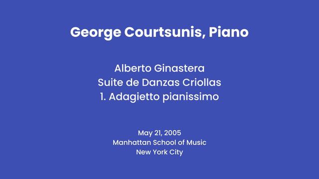 Alberto Ginastera - Suite De Danzas Criollas Op. 15 - Movt. 1 Adagietto Pianissimo